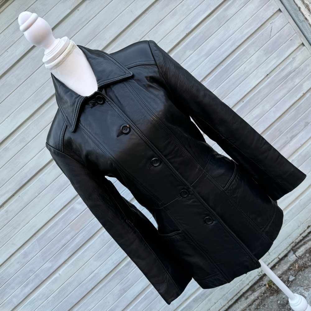 SOLD Vintage Leather Jacket Size Small - Picture 4 of 8